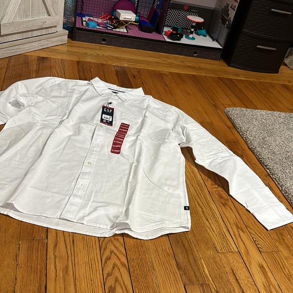 Mens GAP white long sleeve button up shirt XL NWT! - Picture 9 of 13